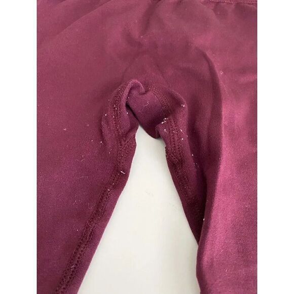 FOREVER 21 Leggings Women's Size S Yoga Pants Active Mesh Workout Maroon Check P - Picture 4 of 11